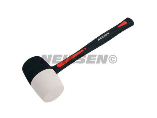 Neilsen 32oz 32 oz 65% fiberglass handle white/black rubber mallet hammer ct3554 for sale