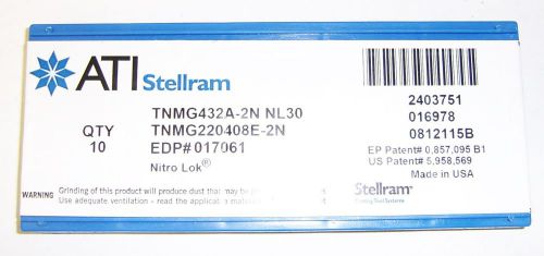 BOX OF 10 - ATI Stellram TNMG432A-2N NL30 TNMG220408E-2N Carbide Inserts