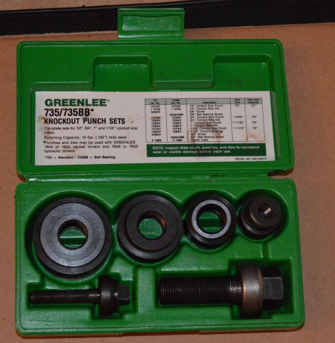 GREENLEE 735BB Round Knockout Punch Kit,1/2-1 1/4 In