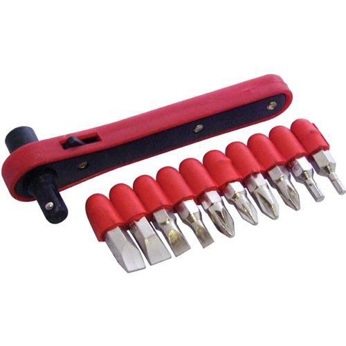 RIGHT ANGLE OFFSET RATCHET SCREWDRIVER SET WITH 10 BITS DIY HAND TOOL