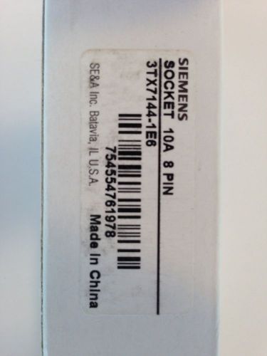 Siemens 8 Pin 10amp 300V Socket 3TX7144-1E6 NEW In Box