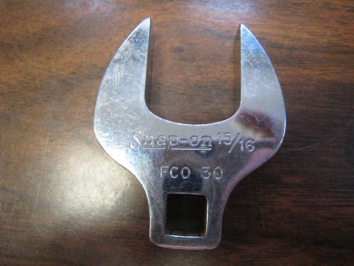 SNAP ON FC030 15/16&#034; CHROME CROWFOOT OPEN END SOCKET / WRENCH USED