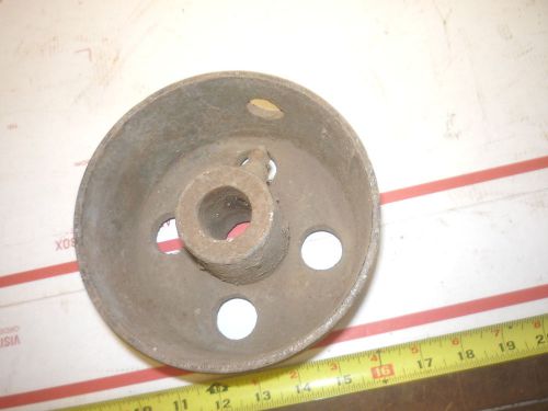 OLD ANTIQUE CAST IRON FLAT BELT PULLEY  HIT &amp; MISS GAS ENGINE ???