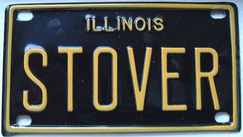 STOVER ANTIQUE GAS ENGINE HIT MISS LICENSE PLATE