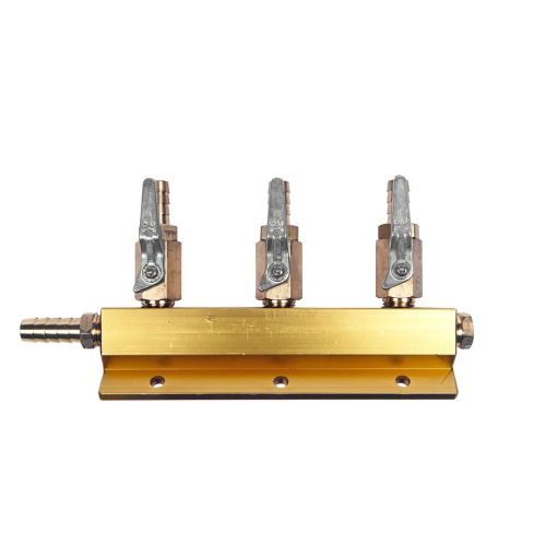 3 way manifold gas splitter for triple the homebrew! kegerator draft beer for sale