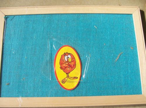 Wood framed burlap bulletin board message photo vintage blue 12&#034; x 18&#034; for sale
