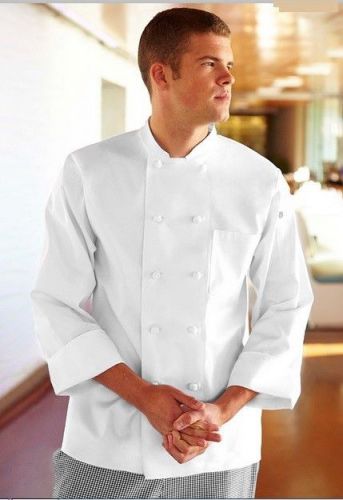 Bordeaux Basic Chef Coat - White Unisex Long Sleeve