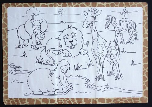PAPER PLACEMATS 100 PACK ZOO DESIGN FREE SHIPPING