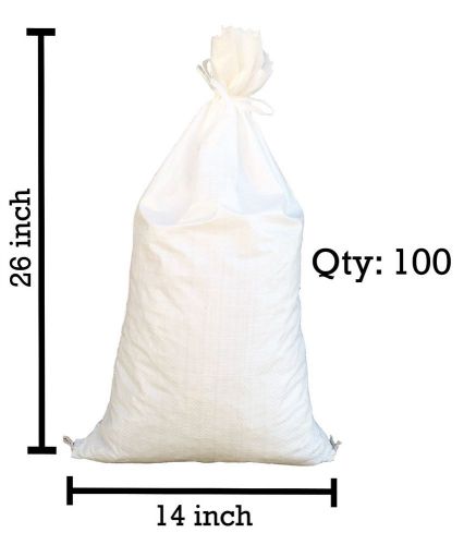 Sandbaggy 100 White Empty Sandbags For Sale 14x26 Sandbag Sand Bags Bag Poly
