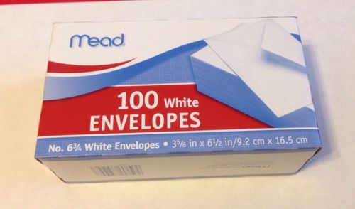 Lot Of 600 No. 6 3/4 Mead White Letter Mailing Envelopes Size: 3 5/8&#034; x 6 1/2&#034;