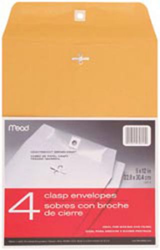 Clasp Envelopes 9&#034;X12&#034; 4/Pkg-Heavy Kraft