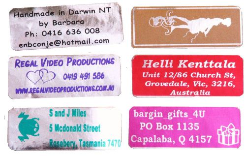 Silver Rectangle personalised stickers custom printed address labels x 100!