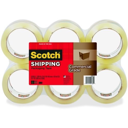 3750 commercial grade packaging tape, 1.88&#034; x 54.6yds, clear, 6/pack for sale