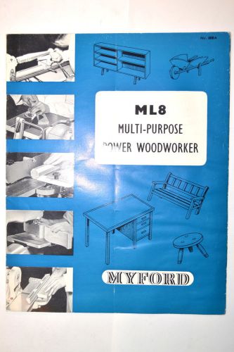 MYFORD ML8 lathe MULTI-PURPOSE POWER WOODWORKER BROCHURE Nr.808A 1967 #RR853