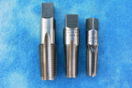 Lot of 3 brubaker &amp; card npt pipe taps 1/4  3/8  1/2&#034; for sale