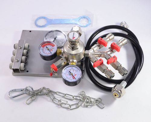 New! micro matic premium co2 regulator panel draft beer  for 4 kegs thermometer for sale