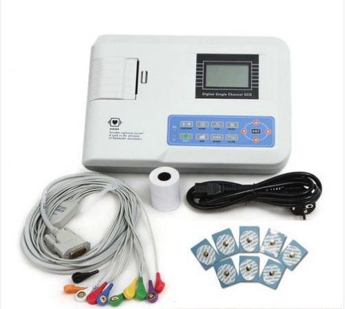 Hot digital single channel 12 leads portable ecg/ekg machine with printer&amp;paper for sale