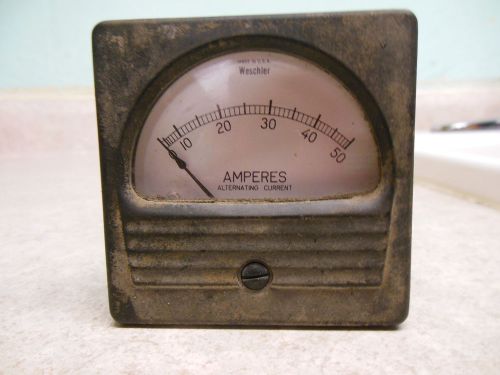 Vintage Weschler Analog AC Panel 50 amp Meter