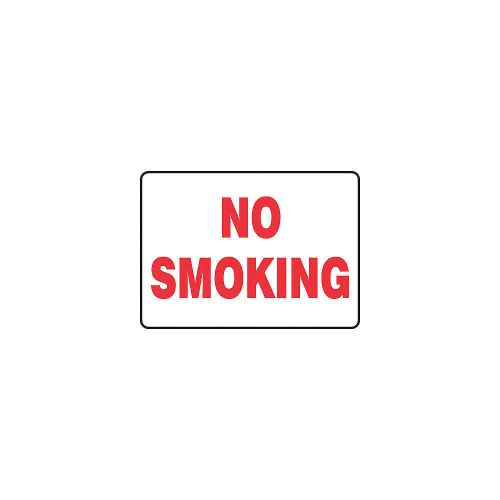 No Smoking Sign, 10 x 14In, R/WHT, ENG, Text MSMK545VS