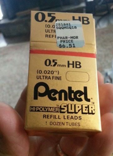 PENTEL Mechanical Pencil Refill Leads 0.5mm (0.020&#034;) 1 Dozen Tubes C505-HB New