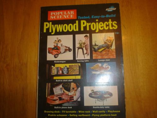 MID CENTURY MODERN POPULAR SCIENCE PLYWOOD PROJECTS FURNITURE BUILDING BOOK VG