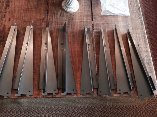 Stainless Steel Shelf Brackets Lot Of 8 Retail Store Display Hanging Wall NOS