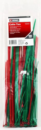 Job Smart Zip Ties 100 Count Cable Green &amp; Red Assorted Lengths Cable Ties 4-14&#034;