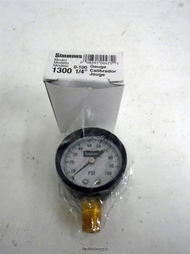 Simmons 1300 0-100 1/4&#034; Air Pressure Gauge