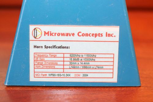 Microwave Concepts , Inc  Horn Antenna 10,368 MHz 10 Ghz