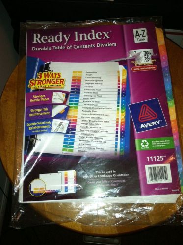 Avery 11125 Ready Index TOC Dividers, 26 A-Z Tabs, 8-1/2x11, 1 Set, Multicolor
