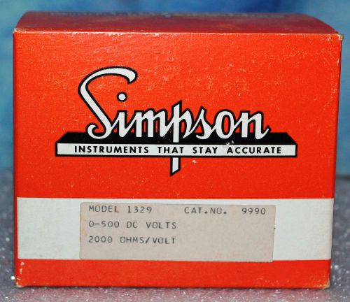 NEW IN BOX - Simpson 1329 Panel Meter, 0-500 DC VOLTS