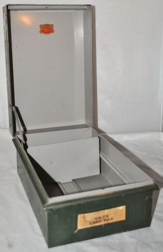 Vintage VETERAN SERIES Metal Index Card / File Storage Box, British Made