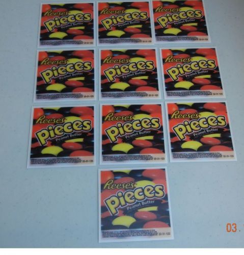 Ten 3D Heavy Duty Reese&#039;s Pieces Display Cards for Vending Machines