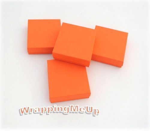18 Pack -3.5” x 3.5” x 1” Orange Calypso, Cotton Filled, Jewelry / Gift Boxes