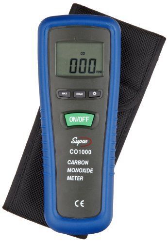 Supco CO1000 Carbon Monoxide Meter  0 to 1000 ppm  1 ppm Resolution  +/-10 ppm A