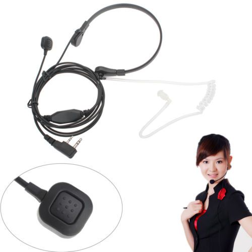 3.5mm Neckband Anti-noise PTT Headphone Headset Microphone Mic for Walkie Talkie