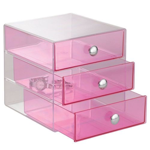 Storage plastic drawers.. assorted colors/3 drawers with handles