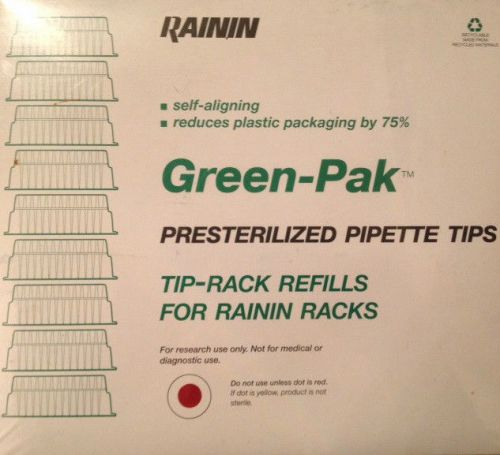 Rainin GP-96F3, FilterPro, Green-Pak 150uL, Tip-Rack Refills, 960 tips/10 packs