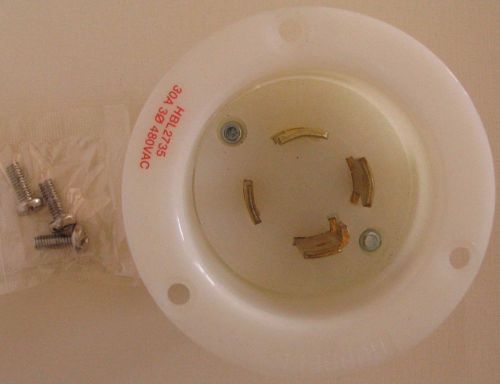 Hubbell 3 Pole 4 Wire 30A 480V Flanged Inlet Twist Lock Plug HBL2735