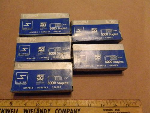 Lot 5 Boxes Rapid 100 5/16&#034; 5000 Staples Electronic