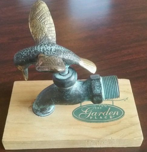 Vtg. Brass 3/4&#034; Standard Hose Bib Faucet Bronze Hummingbird Figure Nice Patina..