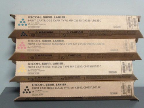 Genuine Ricoh Savin Lanier Print Cartridges type MP C2550 /C9025 /LD525C CMYK
