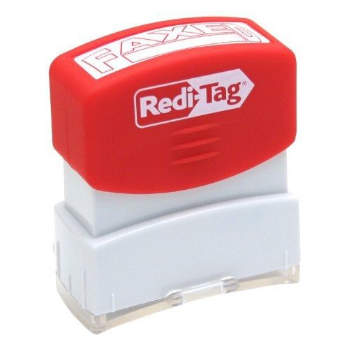 Redi-Tag Pre-Inked FAXED Stamp, Stamp Impression Size: 9/16 x 1-11/16 Inches,