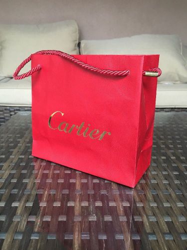 AUTHENTIC CARTIER Logo Shopping Bag - Small H: 7&#034; x L: 8&#034;
