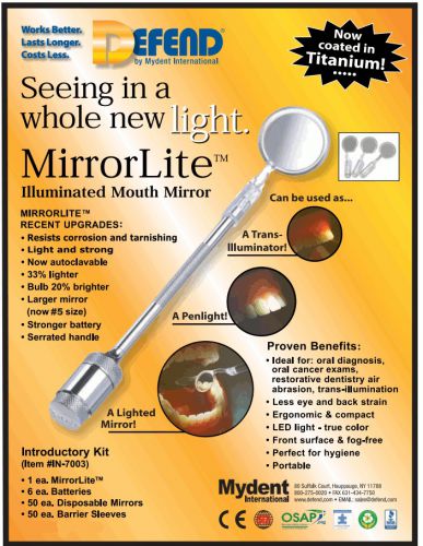 Defend MirrorLite Illuminated Mouth Mirror Introductory Kit #IN-7003