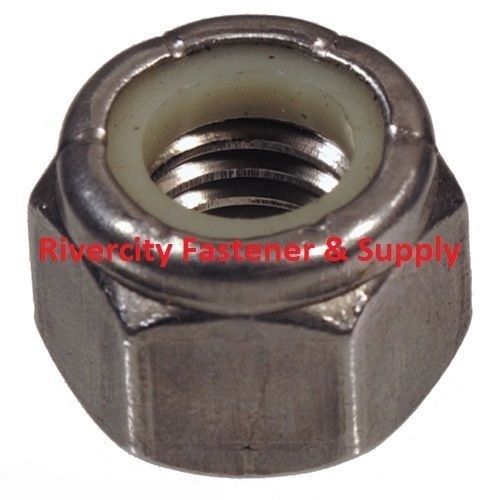 (100) 5/16-18 Nylon Insert Lock / Stop / Nuts / Nylocks Stainless Steel 5/16x18