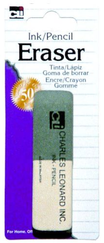 Charles Leonard Ink/Pencil Eraser Gray/White 1/Card (80795) 1