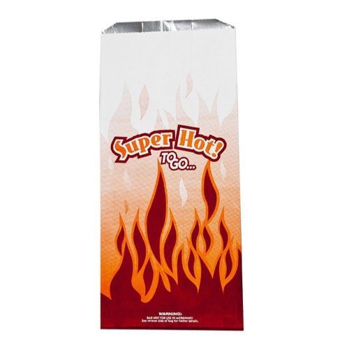 500 Super Hot Food Foil Line To Go Bags Size 1/2 Gallon 14 X 6 1/2 X 4 3/8 5B36