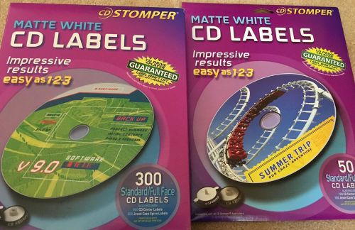 AVERY CD Stomper Matte White CD Labels 300 Standard/Full Face &amp; 50 Bonus Labels