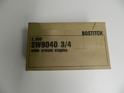 Bostitch staples sw9040-3/4 2000 ct. wide crown for sale